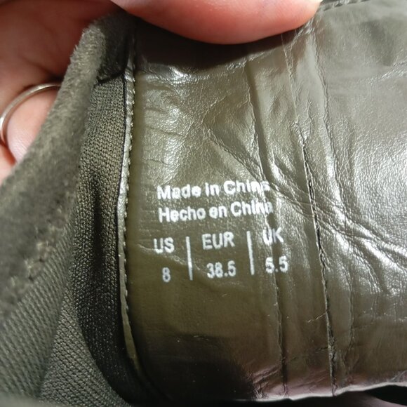 Aldo Womens Boots Suede Ankle Size 8 With Zipper Closure Olive Green High Heels - Picture 4 of 12